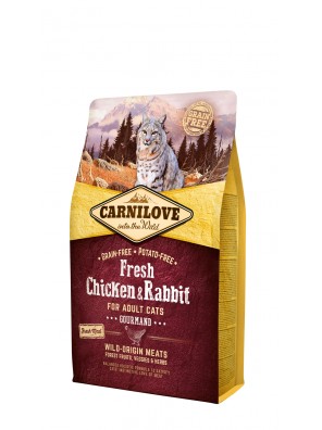 CARNILOVE FRESH Poulet & lapin, Chats adultes (sac abîmé) 6 kg