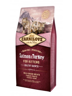 CARNILOVE CAT Salmon & Turkey, Chatons (sac abîmé) 6 kg