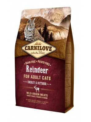 CARNILOVE CAT Reindeer Energy & Outdoor, Chat d'extérieur (sac abîmé) 6 kg