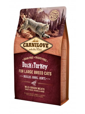 CARNILOVE CAT Duck & Turkey, Chats de grande taille (sac abîmé) 6 kg 